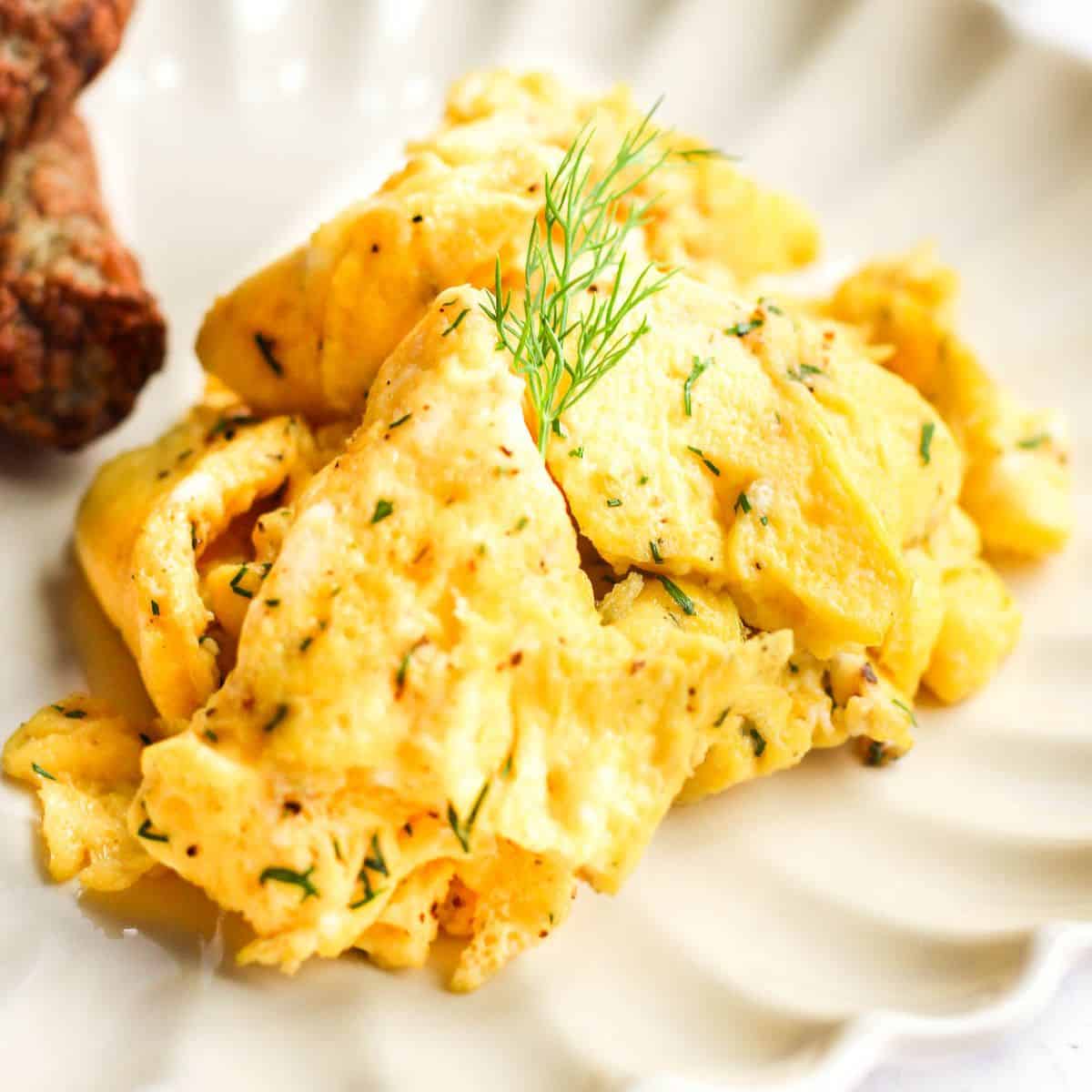 Scrambled Eggs without Milk (Dairy Free Eggs) - Simply Whisked
